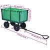vidaXL Garden Hand Trolley Green 350 kg