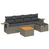 vidaXL 6 Piece Garden Sofa Set with Cushions Grey Poly Rattan