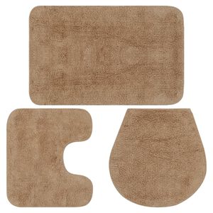 vidaXL Bath Mat Set | Beige | 100% Cotton | 50 x 78 cm | Bath Mat Set