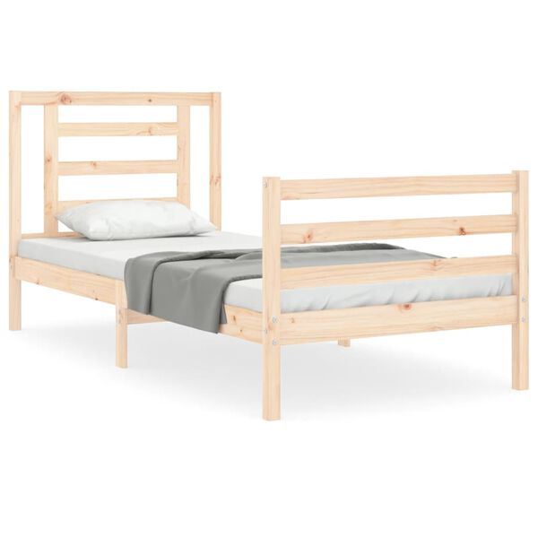 vidaXL Bed Frame without Mattress Single Solid Wood