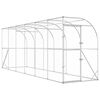 vidaXL Against Wall Chicken Coop Silver 600 x 100 x 215 cm