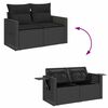 vidaXL Garden Sofa Set with Cushion 10 pcs Black Poly Rattan