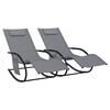 vidaXL Sun Lounger | Set of 2 | Grey | Powder-coated steel, Textilene
