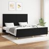 vidaXL Bed Frame without Mattress Black 152x203 cm Queen Fabric