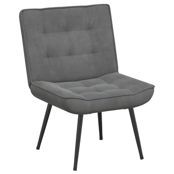 vidaXL Relaxing Chair with Stool Dark Grey Velvet