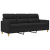 vidaXL 3-Seater Sofa Black 180 cm Fabric