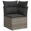 vidaXL 9 Piece Garden Sofa Set with Cushions Grey Poly Rattan