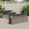 vidaXL Garden Sofa Set with Storage 7 pcs Grey Poly rattan