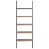 vidaXL 5-Tier Leaning Shelf Dark Brown and Black 64x35x185 cm
