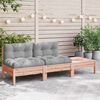 vidaXL Garden Sofa with Cushions and Footstool 2-Seater