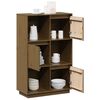 vidaXL Highboard Honey Brown 74x35x117 cm Solid Wood Pine