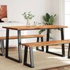 vidaXL Dining Table with Live Edge 140x80x75 cm Solid Wood Acacia