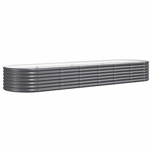 vidaXL Garden Raised Bed Galvanised Steel 296x80x36 cm Anthracite