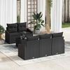 vidaXL Sofa Set with Cushion with Storage 6 pcs Black Poly Rattan