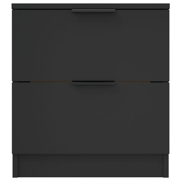 vidaXL Bedside Cabinet Black Engineered Wood