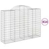 vidaXL Arched Gabion Baskets 14 pcs 200x50x140/160 cm Galvanised Iron