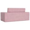 vidaXL Kids' Sofa Bed 2-Seater Pink Soft Plush