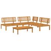 vidaXL Sofa Set with Cushion Plain 4 pcs Anthracite Solid Acacia Wood