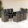 vidaXL 9 Piece Garden Bistro Set with Cushions Grey Poly Rattan