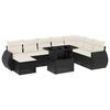 vidaXL 9 Piece Garden Sofa Set with Cushions Black Poly Rattan