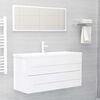 vidaXL 2 Piece Bathroom Furniture Set High Gloss White Engineered Wood