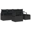 vidaXL Garden Sofa Set 6 pcs Black Poly Rattan