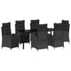 vidaXL Garden Dining Set 7 pcs Black Poly Rattan