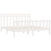 vidaXL Bed Frame without Mattress White Solid Wood Pine 180x200 cm Super King