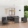 vidaXL 8 Piece Garden Lounge Set with Cushions Poly Rattan Grey