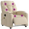 vidaXL Electric Massage Recliner Chair Cream Fabric