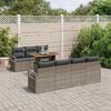 vidaXL Garden Sofa Set with Storage 8 pcs Grey Poly rattan