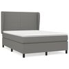 vidaXL Box Spring Bed with Mattress Dark Grey 137x190 cm Double Fabric