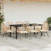 vidaXL 9 Piece Garden Dining Set with Cushions Brown Poly Rattan Glass