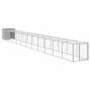 vidaXL Chicken Cage with Run Light Grey 110x1221x110 cm Galvanised Steel