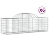 vidaXL Arched Gabion Baskets 6 pcs 200x50x60/80 cm Galvanised Iron