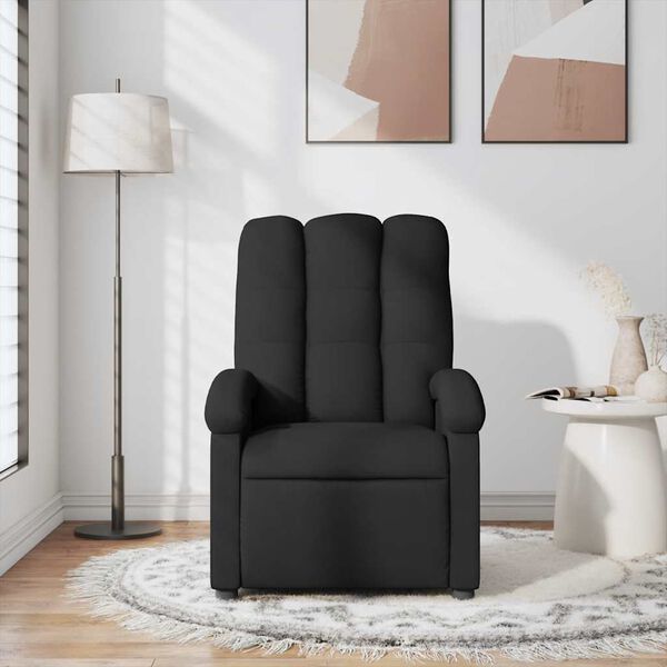 vidaXL Massage Recliner Chair Black Fabric
