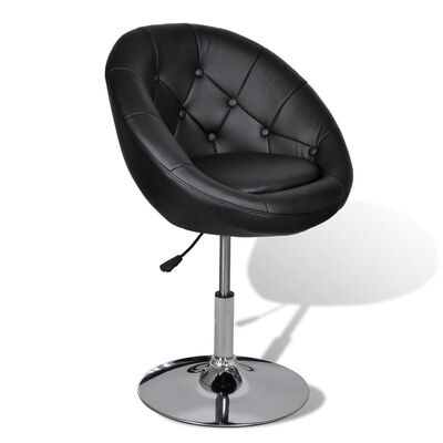 vidaXL Bar Chairs 2 pcs Black Faux Leather