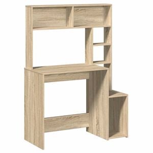vidaXL Desk with Shelves Sonoma Oak 100x45x140 cm Engineered Wood