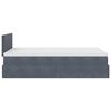 vidaXL Ottoman Bed with Mattress Dark Grey King Single Velvet