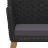 vidaXL 5 Piece Garden Dining Set with Cushions Black