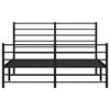 vidaXL Metal Bed Frame without Mattress with Footboard Black 135x190cm