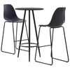 vidaXL 3 Piece Bar Set Plastic Black