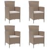 vidaXL Garden Chairs with Cushions 4 pcs Poly Rattan Beige