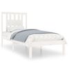 vidaXL Bed Frame without Mattress White Solid Wood Single