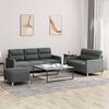 vidaXL 3 Piece Sofa Set with Cushions Dark Grey Fabric