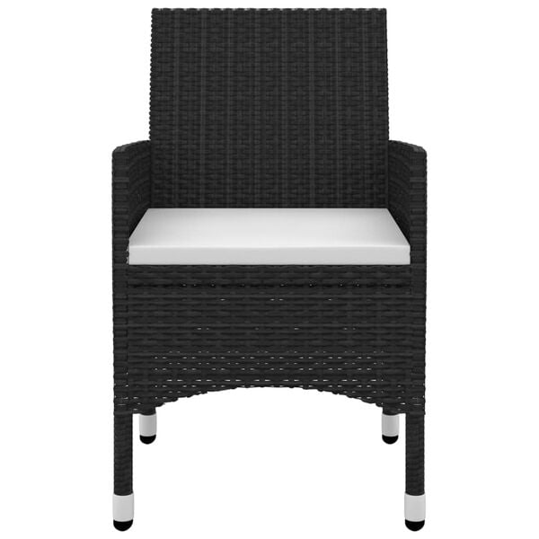 vidaXL 7 Piece Garden Dining Set Poly Rattan and Glass