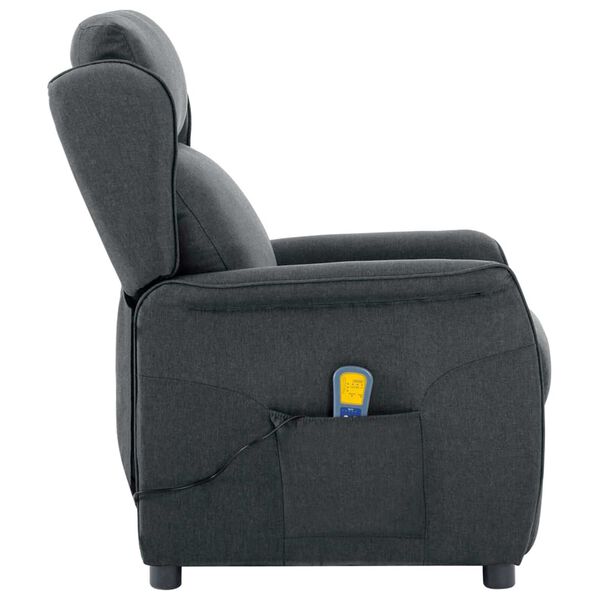 vidaXL Massage Chair Dark grey 67.5 x 93.5 x 101.5 cm Fabric