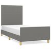 vidaXL Bed Frame without Mattress Dark Grey 107x203 cm King Single Size Fabric