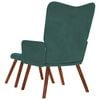 vidaXL Relaxing Chair with Stool Dark Green Velvet