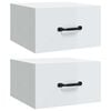 vidaXL Wall-mounted Bedside Cabinets 2 pcs High Gloss White 35x35x20 cm